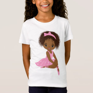 Afrikaanse Amerikaanse Ballerina, zwart meisje T-S T-shirt
