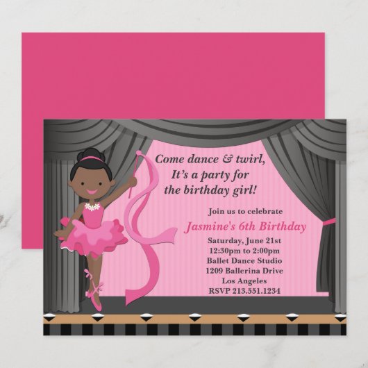 Afrikaanse Amerikaanse balletdansfeest Kaart (Voorkant / Achterkant)