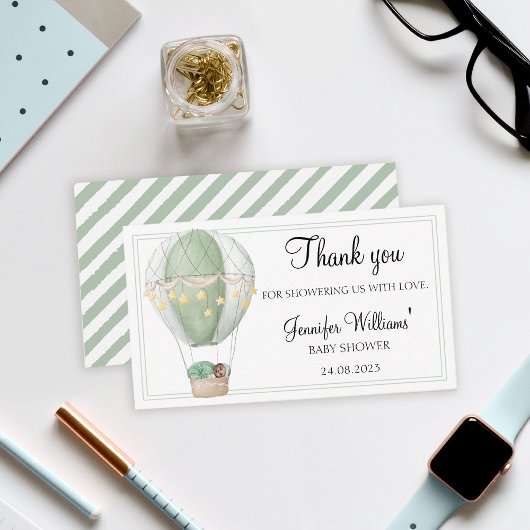 Afrikaanse Amerikaanse ballon baby shower dank je  Informatiekaartje