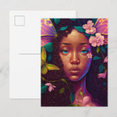 Afrikaanse Amerikaanse Black Fantasy Art Briefkaart (Voorkant / Achterkant)