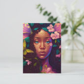 Afrikaanse Amerikaanse Black Fantasy Art Briefkaart (Staand voorkant)
