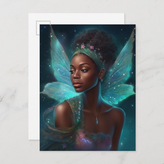 Afrikaanse Amerikaanse Black Fantasy Art Briefkaart (Voorkant / Achterkant)