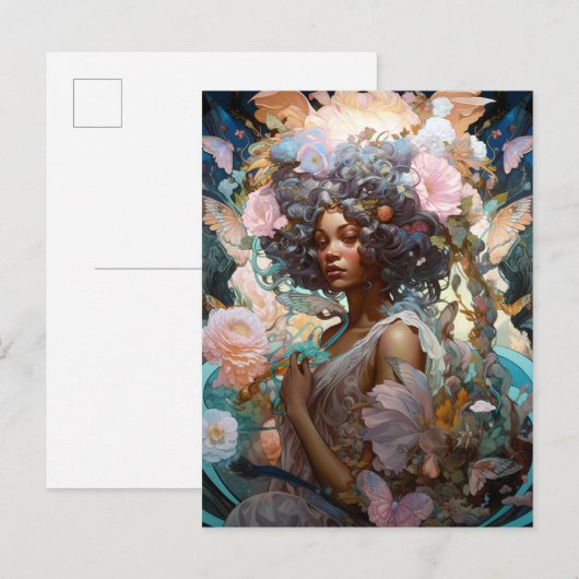 Afrikaanse Amerikaanse Black Fantasy Art Briefkaart (Voorkant / Achterkant)