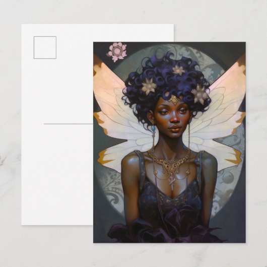 Afrikaanse Amerikaanse Black Fantasy Art Briefkaart (Voorkant / Achterkant)