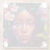 Afrikaanse Amerikaanse Black Fantasy Art Glazen Onderzetter (Achterkant)