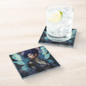 Afrikaanse Amerikaanse Black Fantasy Art Glazen Onderzetter (Schuin)