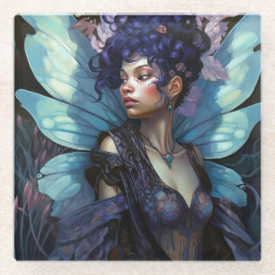 Afrikaanse Amerikaanse Black Fantasy Art Glazen Onderzetter