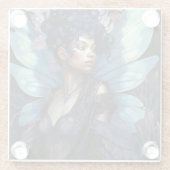 Afrikaanse Amerikaanse Black Fantasy Art Glazen Onderzetter (Achterkant)