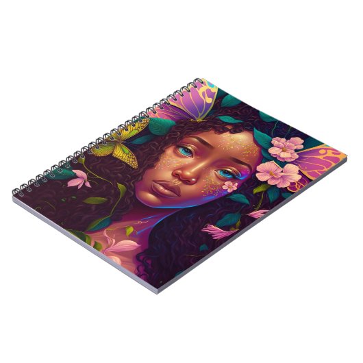 Afrikaanse Amerikaanse Black Fantasy Art Notitieboek (Linkerzijde)