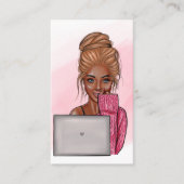 Afrikaanse Amerikaanse Blogger Blogger QR Code Visitekaartje (Voorkant)