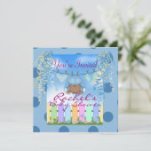 AFRIKAANSE AMERIKAANSE BOY BABY SHOWER INVITE KAART (Staand voorkant)