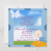AFRIKAANSE AMERIKAANSE BOY BABY SHOWER INVITE KAART (Achterkant)