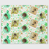 Afrikaanse Amerikaanse Boys Birthday Cadeaupapier (Vlak)