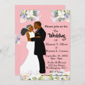 Afrikaanse Amerikaanse bride en bruinkoolzegenvide Kaart (Voorkant / Achterkant)