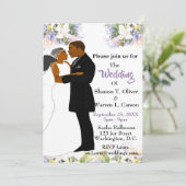 Afrikaanse Amerikaanse bride en bruinkoolzegenvide Kaart (Staand voorkant)