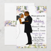 Afrikaanse Amerikaanse bride en bruinkoolzegenvide Kaart (Voorkant / Achterkant)