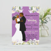 Afrikaanse Amerikaanse bride en bruinkoolzegenvide Kaart (Staand voorkant)