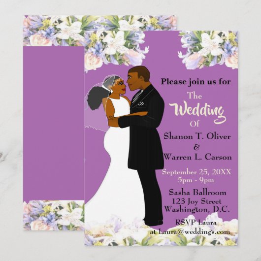 Afrikaanse Amerikaanse bride en bruinkoolzegenvide Kaart (Voorkant / Achterkant)