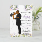 Afrikaanse Amerikaanse bride en bruinkoolzegenvide Kaart (Staand voorkant)