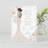 Afrikaanse Amerikaanse bride in Gown Vrijgezellenf Kaart (Staand voorkant)