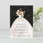 Afrikaanse Amerikaanse bride, weddenschap, bridal Kaart (Staand voorkant)