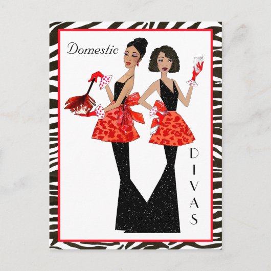 Afrikaanse Amerikaanse Briefkaarten "Domestic Diva (Voorkant)