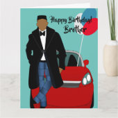 Afrikaanse Amerikaanse Broeder Birthday Card Kaart (Voorkant)