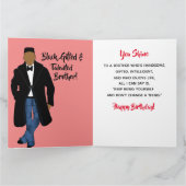 Afrikaanse Amerikaanse Broeder Birthday Card Kaart (Binnen)