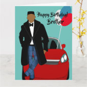Afrikaanse Amerikaanse Broeder Birthday Card Kaart (Gele Bloem)