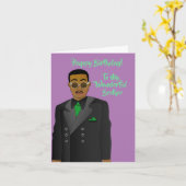 Afrikaanse Amerikaanse Broeder Suit & Stropdas Bir Kaart (Gele Bloem)