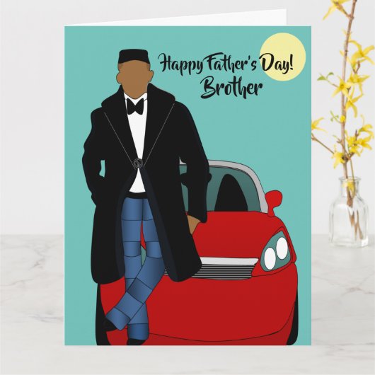 Afrikaanse Amerikaanse Broeder Vaderdag Kaart (Gele Bloem)