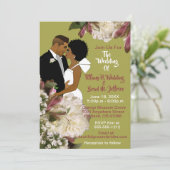 Afrikaanse Amerikaanse bruid en bruinkoolbruid en  Kaart (Staand voorkant)