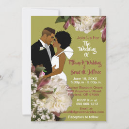 Afrikaanse Amerikaanse bruid en bruinkoolbruid en  Kaart