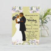 Afrikaanse Amerikaanse bruid en bruinkoolzegen Kaart (Staand voorkant)