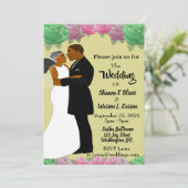 Afrikaanse Amerikaanse bruid en bruinkoolzegen Kaart (Staand voorkant)