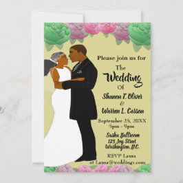 Afrikaanse Amerikaanse bruid en bruinkoolzegen Kaart