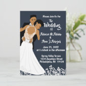 Afrikaanse Amerikaanse bruid en bruinmarinevlek Kaart (Staand voorkant)