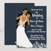 Afrikaanse Amerikaanse bruid en bruinmarinevlek Kaart (Voorkant / Achterkant)