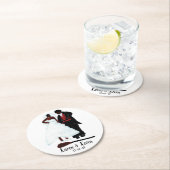 Afrikaanse Amerikaanse bruiloft "Jumping the Broom Ronde Kartonnen Onderzetter (Insitu)