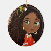 Afrikaanse Amerikaanse cartoon-meisjessieraadjes Keramisch Ornament (Links)