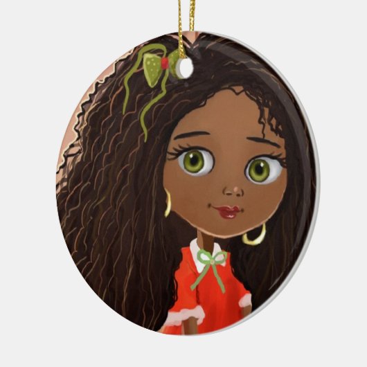 Afrikaanse Amerikaanse cartoon-meisjessieraadjes Keramisch Ornament (Links)