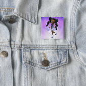 -Afrikaanse Amerikaanse Cheerleader-Button Vierkante Button 5,1 Cm (In situ)