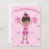 Afrikaanse Amerikaanse Cheerleader Custom Birthday Kaart (Voorkant)