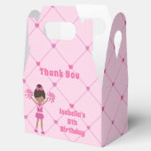 Afrikaanse Amerikaanse Cheerleader Pink Birthday P Bedankdoosjes (Geopend)