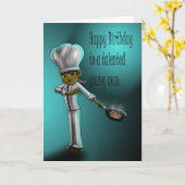 Afrikaanse Amerikaanse Chef Birthday Kaart (Gele Bloem)