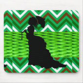 Afrikaanse Amerikaanse Chevron GreenMouse Pad! Mui Muismat (Voorkant)