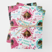 Afrikaanse Amerikaanse Chibi-meisjes met een hartv Inpakpapier Vel (In situ)