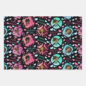 Afrikaanse Amerikaanse Chibi-meisjes met een hartv Inpakpapier Vel (Voorkant 3)