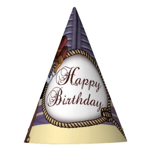 Afrikaanse Amerikaanse cowboy Birthday Feesthoedjes (Voorkant)