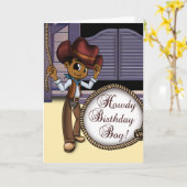 Afrikaanse Amerikaanse cowboy Birthday Kaart (Gele Bloem)